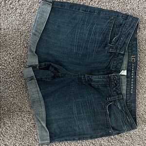 LC Lauren Conrad Dark Indigo Rolled Hem Denim Shorts